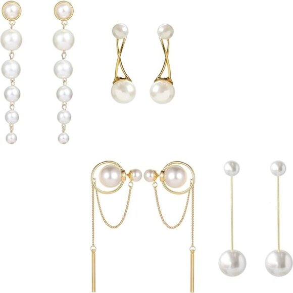 Variety Pack Pearl Earrings (4 Pairs) - Picture 1 of 1